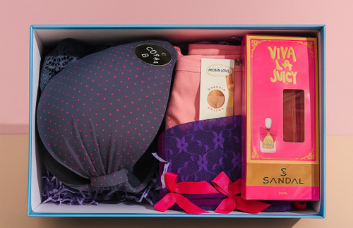 پک باکس هدیه لباس زیر به همراه ادکلن اشانتیون
