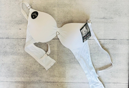 سوتین اسفنجی فنردار نیم جک سفید خارجی